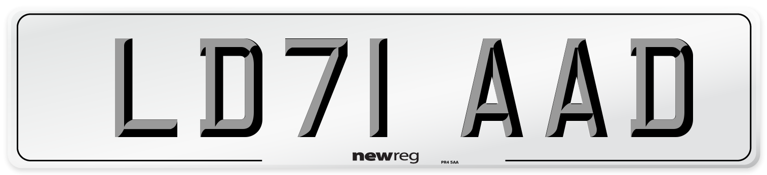 LD71 AAD Number Plate from New Reg